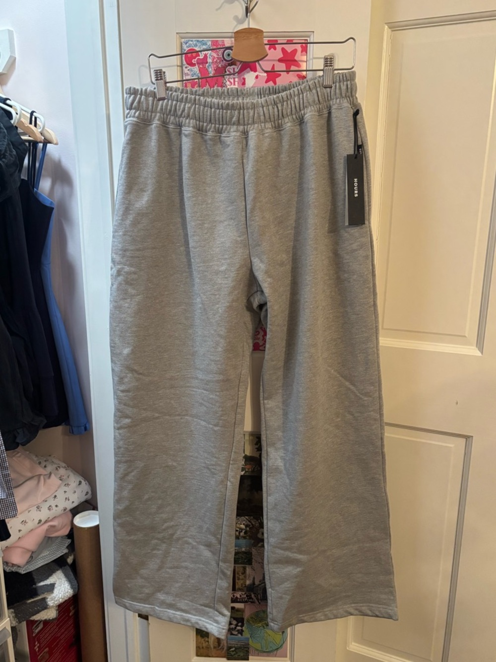 HOURS GREY OPEN BOTTOM SWEATPANTS